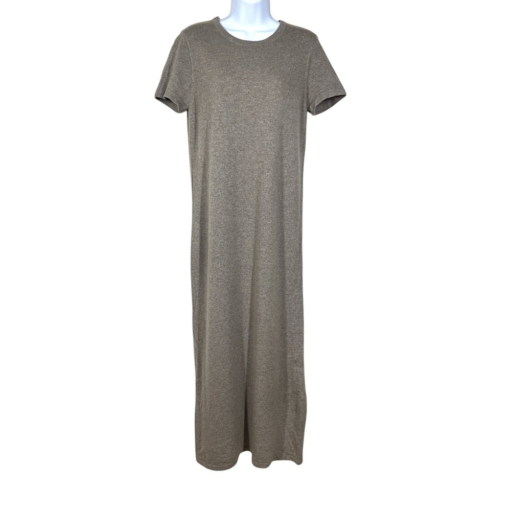 Jenni Kayne Everyday T-shirt Sweater Dress Womens S Taupe Wool Cashmere Maxi